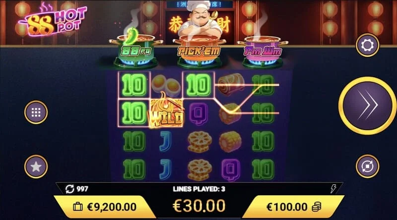 88 Hot Pot – laimėjimas su Wild ant ketvirto būgno